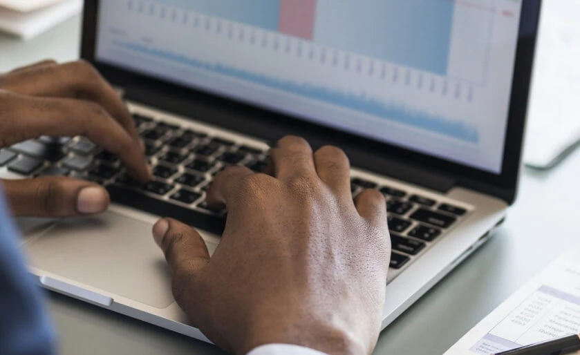 Man working on the computer
